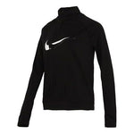 (WMNS) Nike DRI-FIT Half Zipper Quick Dry Reflective Sports Long Sleeves Black T-Shirt DD6842-010