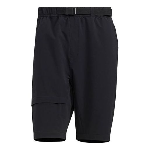 adidas Solid Color Minimalistic Sports Straight Shorts Black HE9932