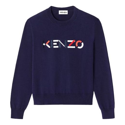 (WMNS) KENZO SS21 Embroidery Logo Swea Blue FB52PU5413LA-76
