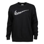 (WMNS) Nike Flowers Logo Printing Round Neck Fleece Lined Long Sleeves Pullover Black Hoodie DM6310-010