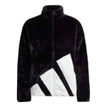 adidas Faux Fur Logo Jacket 'Black White' HI1199