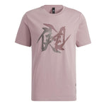 Men's adidas WJ T GFX Martial Arts Series Word Printing Round Neck Short Sleeve Purple Pink T-Shirt HE5161