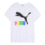 (WMNS) PUMA Classics Logo Tee Large Logo Round Neck White 596512-92