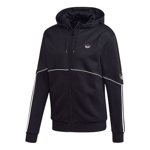 Men's adidas originals Logo Sports Hooded Jacket Black FM3871