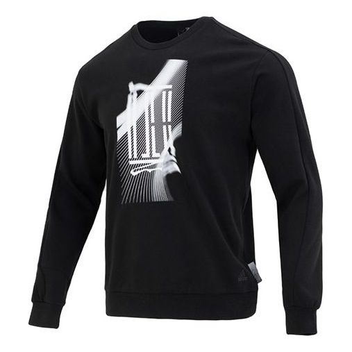 adidas Martial Arts Series Pattern Printing Sweatshirt Men's Black IA8183