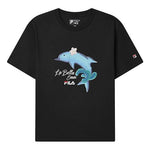 (WMNS) FILA Dolphin Printing Casual Sports Short Sleeve Black F51W128107F-BK