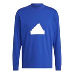 Men's adidas New Cl Ls Tee Logo Pullover Round Neck Long Sleeves Blue T-Shirt HN1957