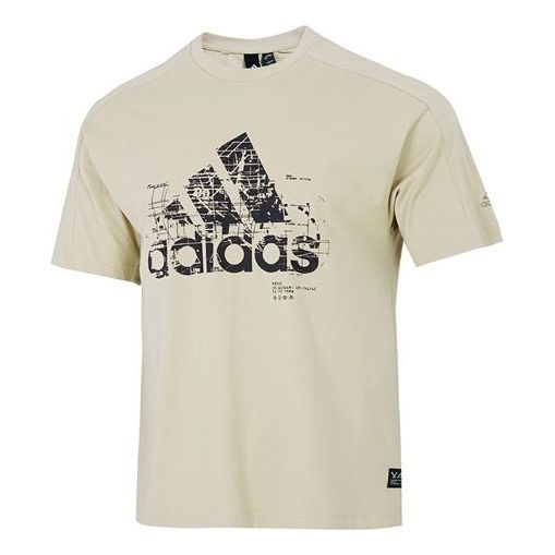 adidas M Prsve Bos Tee Athleisure Casual Sports Logo Round Neck Short Sleeve Khaki HD0049
