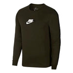 Men's Nike Logo Round Neck Pullover Long Sleeves Green T-Shirt CI6215-355