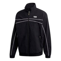 adidas TRACKTOP Slogan Sports Coat Men Black GI7437