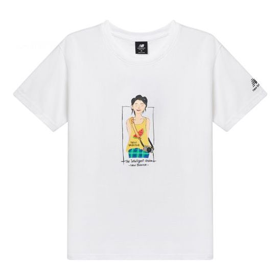 (WMNS) New Balance Printing Round-neck White AWT12326-WT
