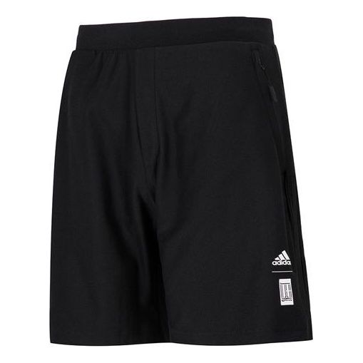 adidas Wj Cl Kn Sh Solid Color Breathable Athleisure Casual Sports Knit Shorts Black HE5153
