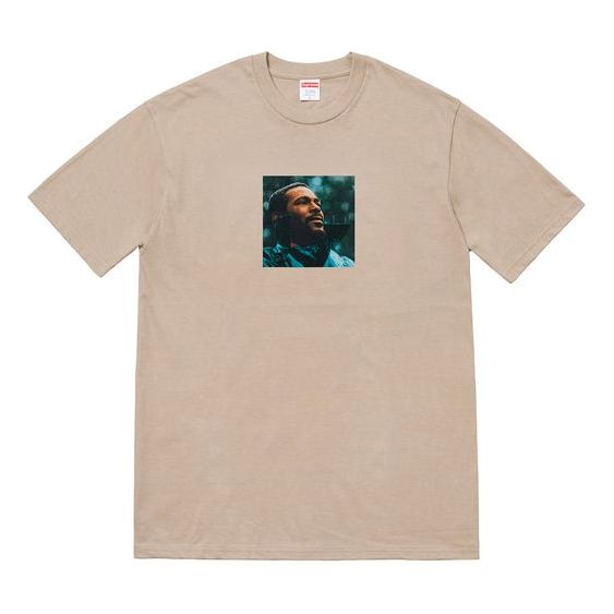 Supreme FW18 Marvin Gaye Tee Clay Character Printing Short Sleeve Unisex Khaki SUP-FW18-1173