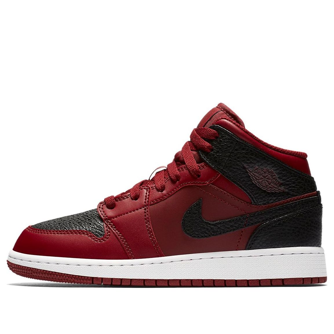 (GS) Air Jordan 1 Retro Mid 'Team Red Black' 554725-601