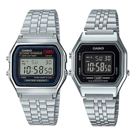 Casio Standard Classic Retro Digital Watch 'Silver Black' LA680WA-1B&A159WA-N1