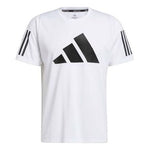 Men's adidas Stripe Logo Printing Round Neck Casual Short Sleeve White T-Shirt GL8919