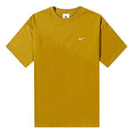 Men's Nike Solid Color Cotton Embroidered Logo Round Neck Short Sleeve Yellow T-Shirt CV0559-318