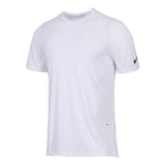 Men's Nike Solid Color Round Neck Pullover Brand Logo Printing Sports Short Sleeve White T-Shirt 830950-100