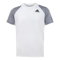 adidas Colorblock Logo Sports Training Short Sleeve Gray White HB9081