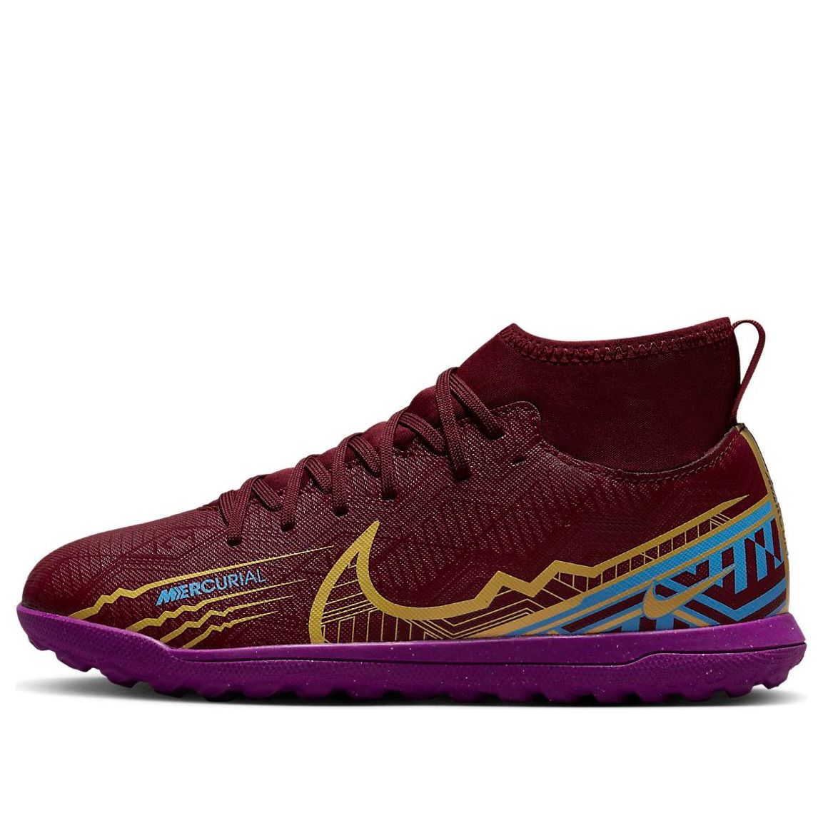 (GS) Nike Mercurial Superfly 9 Club KM TF Turf K 'Red Purple' DO9795-694