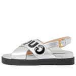 (WMNS) Gucci Sandal with Logo Script 'Silver Black' 738691-AABYB-8149