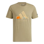 Men's adidas Solid Color Round Neck Short Sleeve Green T-Shirt HE7359