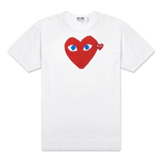 COMME des GARCONS PLAY Blue Eyes Red Heart T-Shirt 'White' AZ-T086-051-1
