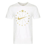 Nike Gold Logo Casual Sport Fast-Dry Basketball Short Sleeve Men's White CI1914-100