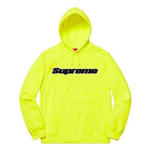 Supreme Chenille Hooded Sweatshirt 'Yellow Black' SUP-SS19-027