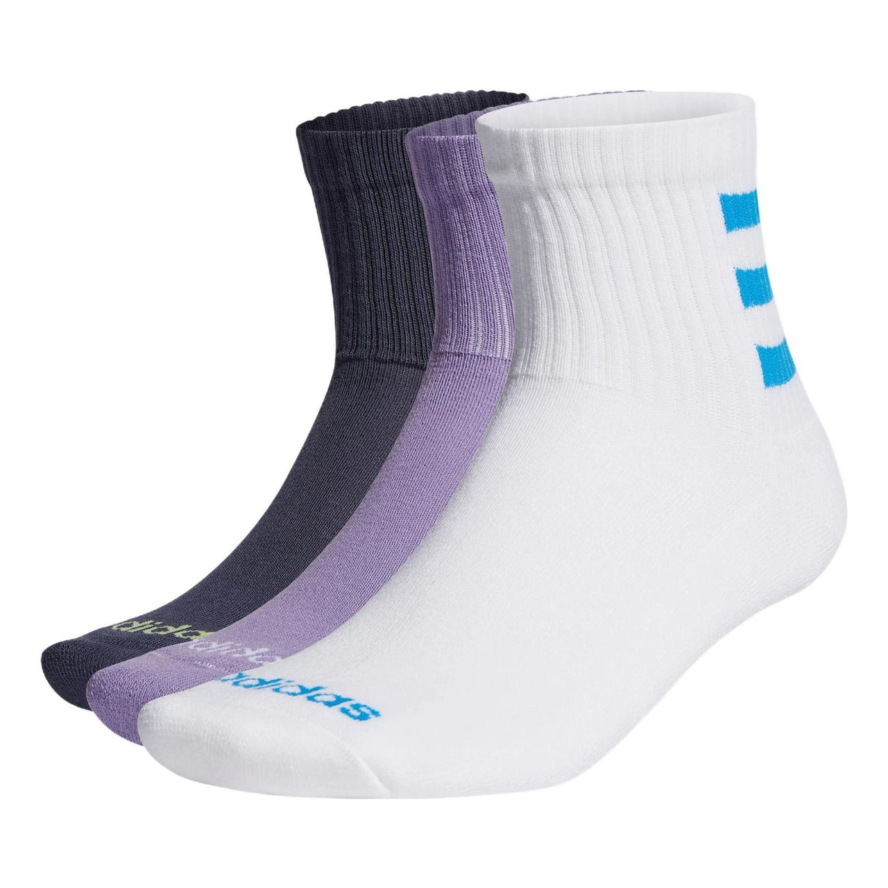 adidas neo Alphabet Stripe Athleisure Casual Sports Socks Unisex 1 3 Pairs dark grey Navy Blue / Purple / White HD2213