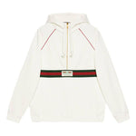 Gucci Hooded Sweatshirt With Web & Gucci Label 'Ivory' 645320-XJDAK-9146