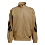adidas M Future Icon Contrasting Colors Stripe Splicing Woven Stand Collar Sports Logo Jacket Khaki GT0118