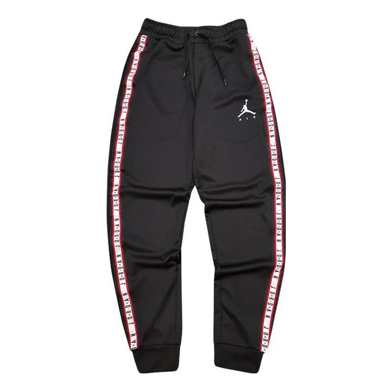 Men's Air Jordan Solid Color Logo Printing Drawstring Casual Joggers/Pants/Trousers Black CJ9474-010