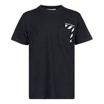 Men's Off-White SS22 Stripe Alphabet Printing Short Sleeve Version Black OMAA128C99JER0011001