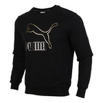 PUMA Classics Printed Pullover Fleece Men Black/Gold 599296-56