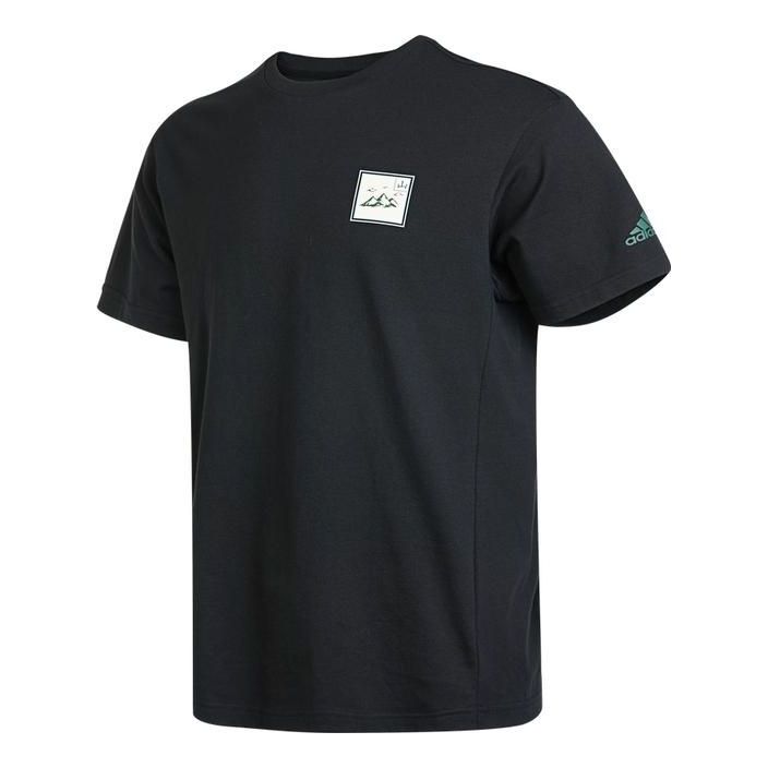 adidas Large Printing Round Neck Sports Short Sleeve Unisex Black HN2065