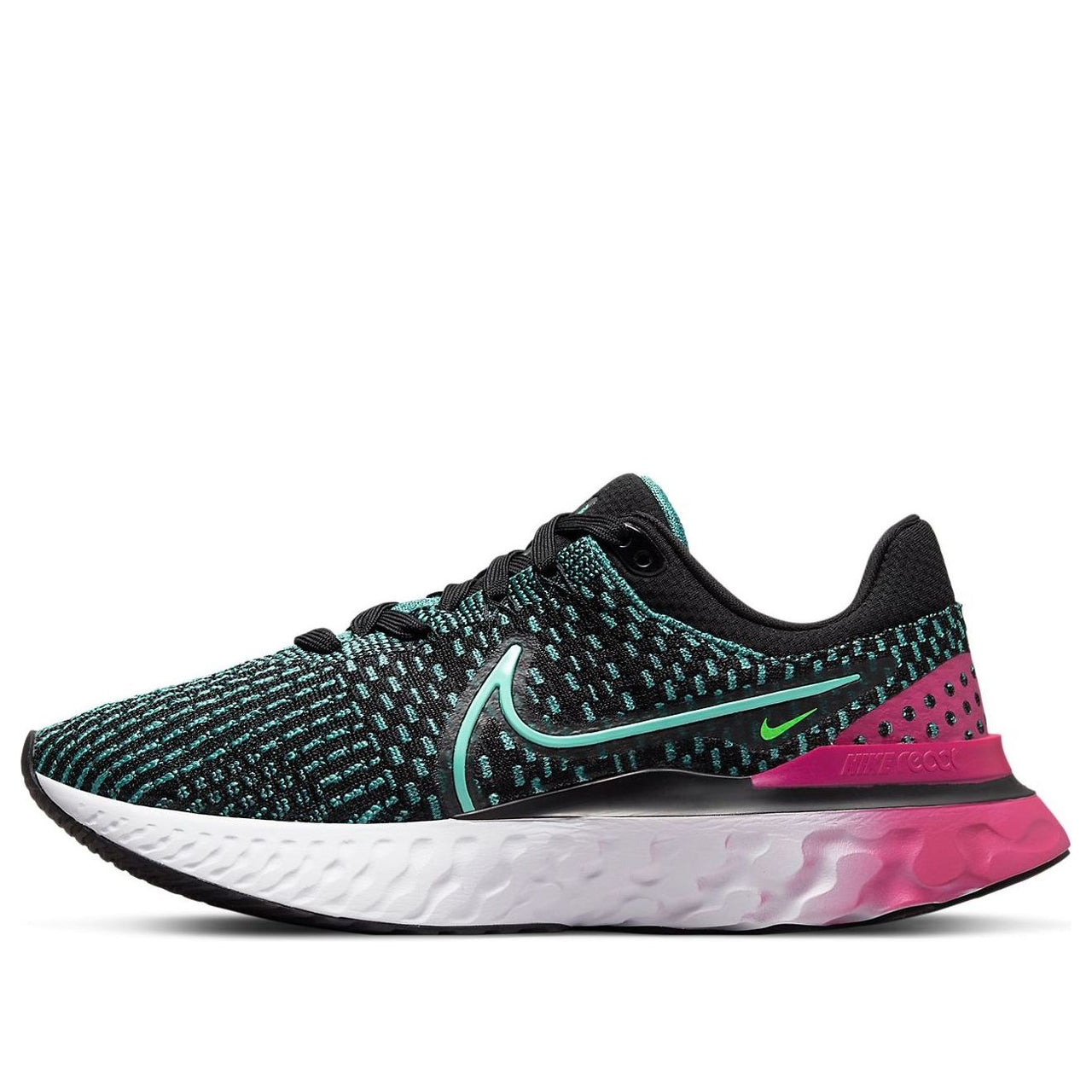 (WMNS) Nike React Infinity Run Flyknit 3 'Black Pink Prime Dynamic Turquoise' DD3024-003