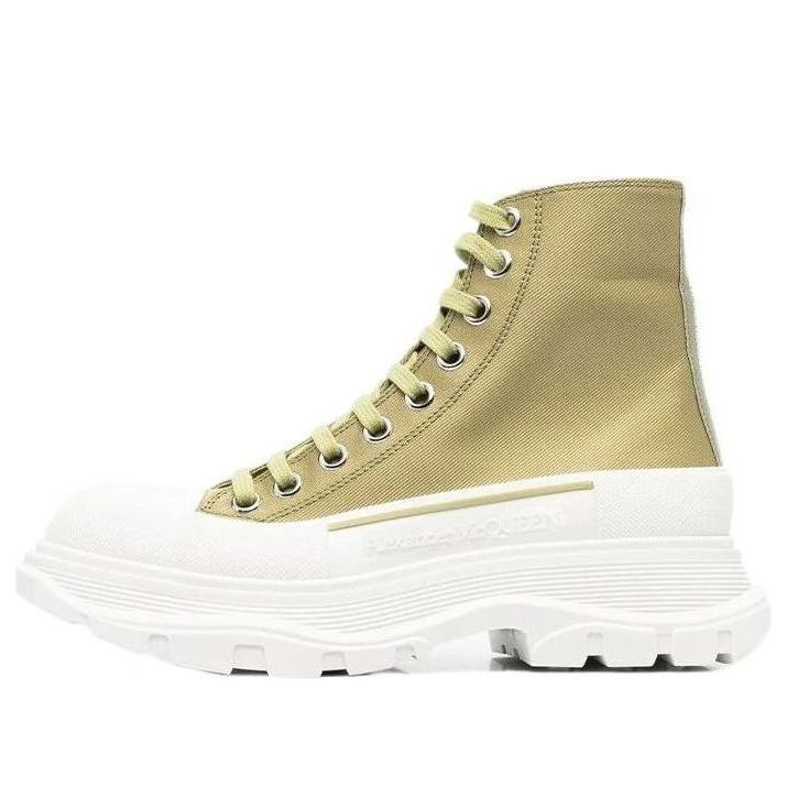 (WMNS) Alexander McQueen Tread Slick Boots 'Olive Green' 697080W4U313809