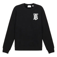 (WMNS) Burberry Pattern Round Neck Long Sleeves Pullover Hoodie Black 80243461