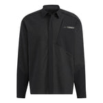 Men's adidas Terrex Voyg Ls s Solid Color Chest Zipper Pocket Detail Long Sleeves Black Shirt HN2038