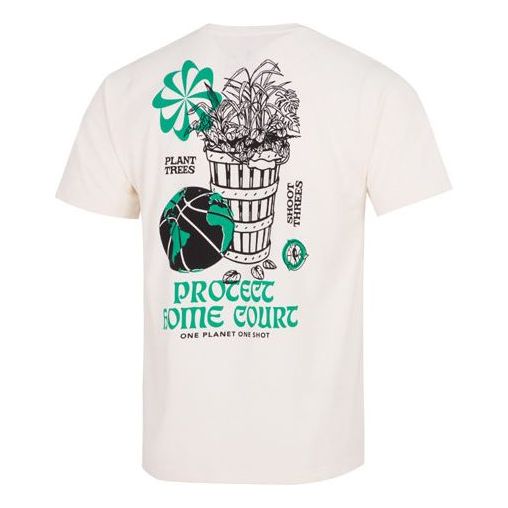 Nike Bonsai Alphabet Casual Printing Short Sleeve White DM1314-901