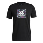 Men's adidas Cartoon Graffiti Alphabet Logo Pattern Printing Round Neck Short Sleeve Black T-Shirt IB9427