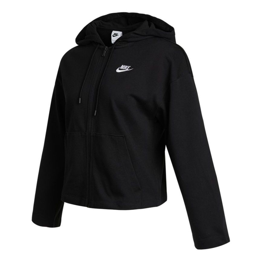 (WMNS) Nike Sportswear Jsy Fz Hoodie Jacket Black CJ3753-011