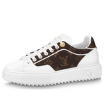 (WMNS) LOUIS VUITTON Time Out Sneakers 'White with Brown Monogram' 1AAP2X