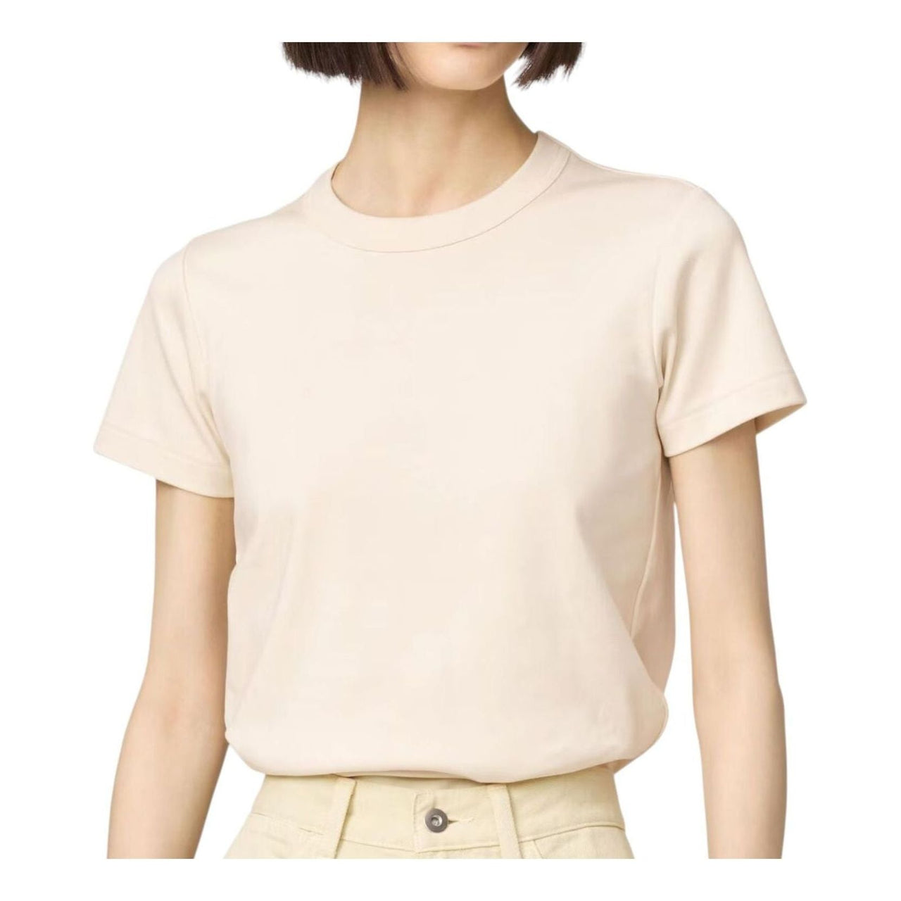 (WMNS) UNIQLO Crew Neck T-Shirt 'Natural' 483456-30