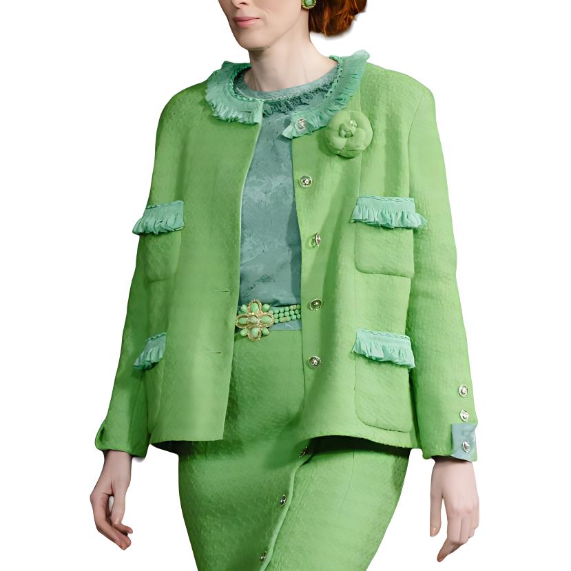 CHANEL 24 New Fall And Winter Arrivals Jackets Coats Women's Green